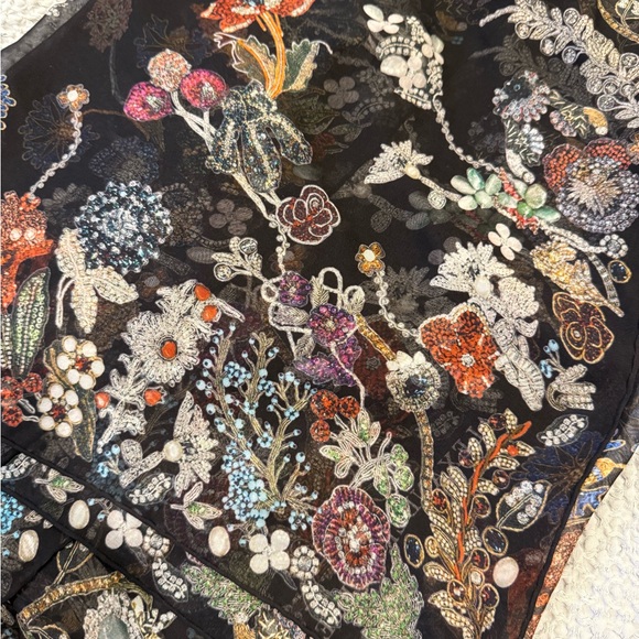 Alexander McQueen Floral/Jewel Scarf - Picture 2 of 2
